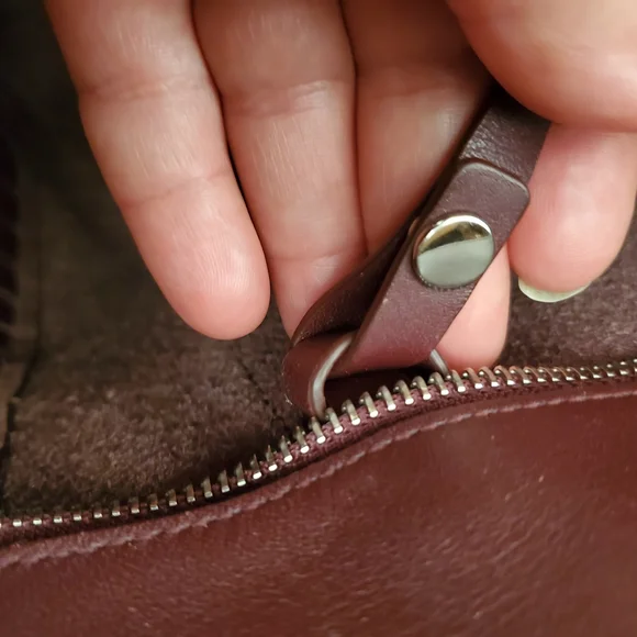 All Saints Ray Burgundy Red  Leather Tote Bag - Picture 5 of 16